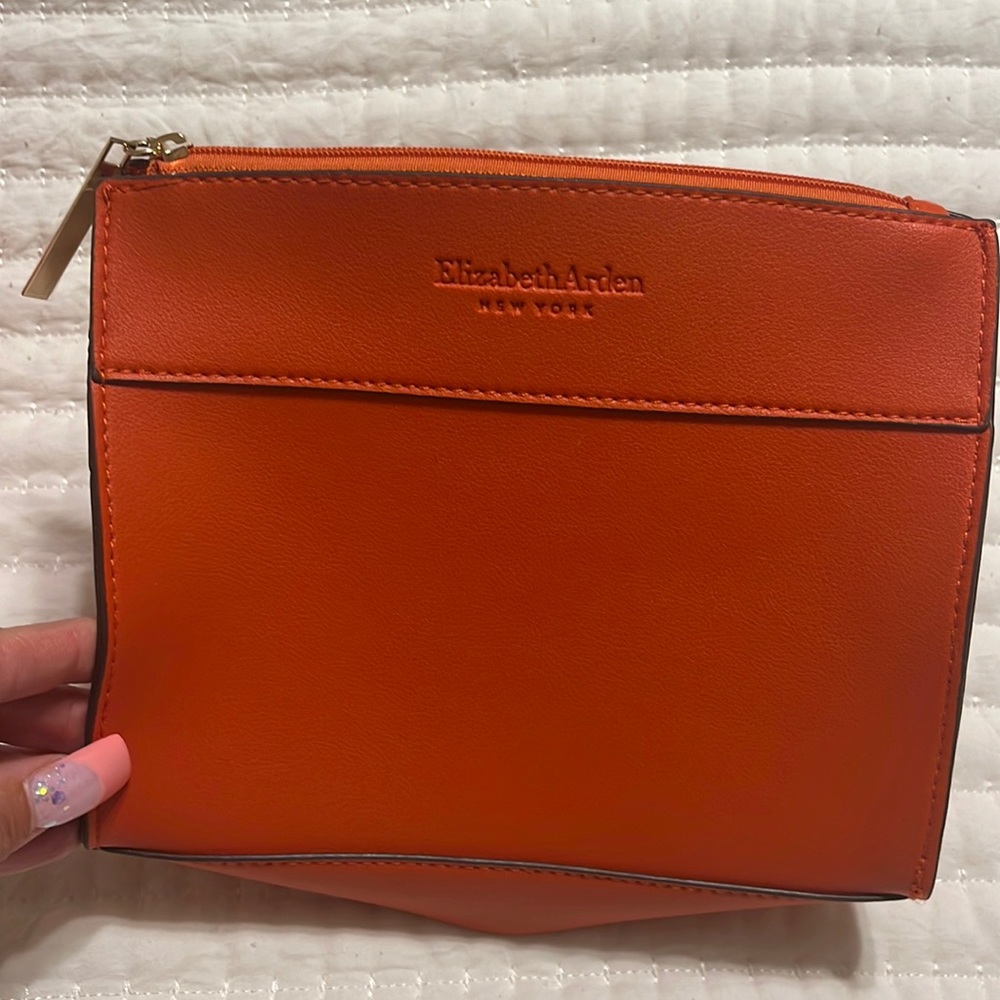 NWOT Orange Elizabeth Arden Cosmetic bag